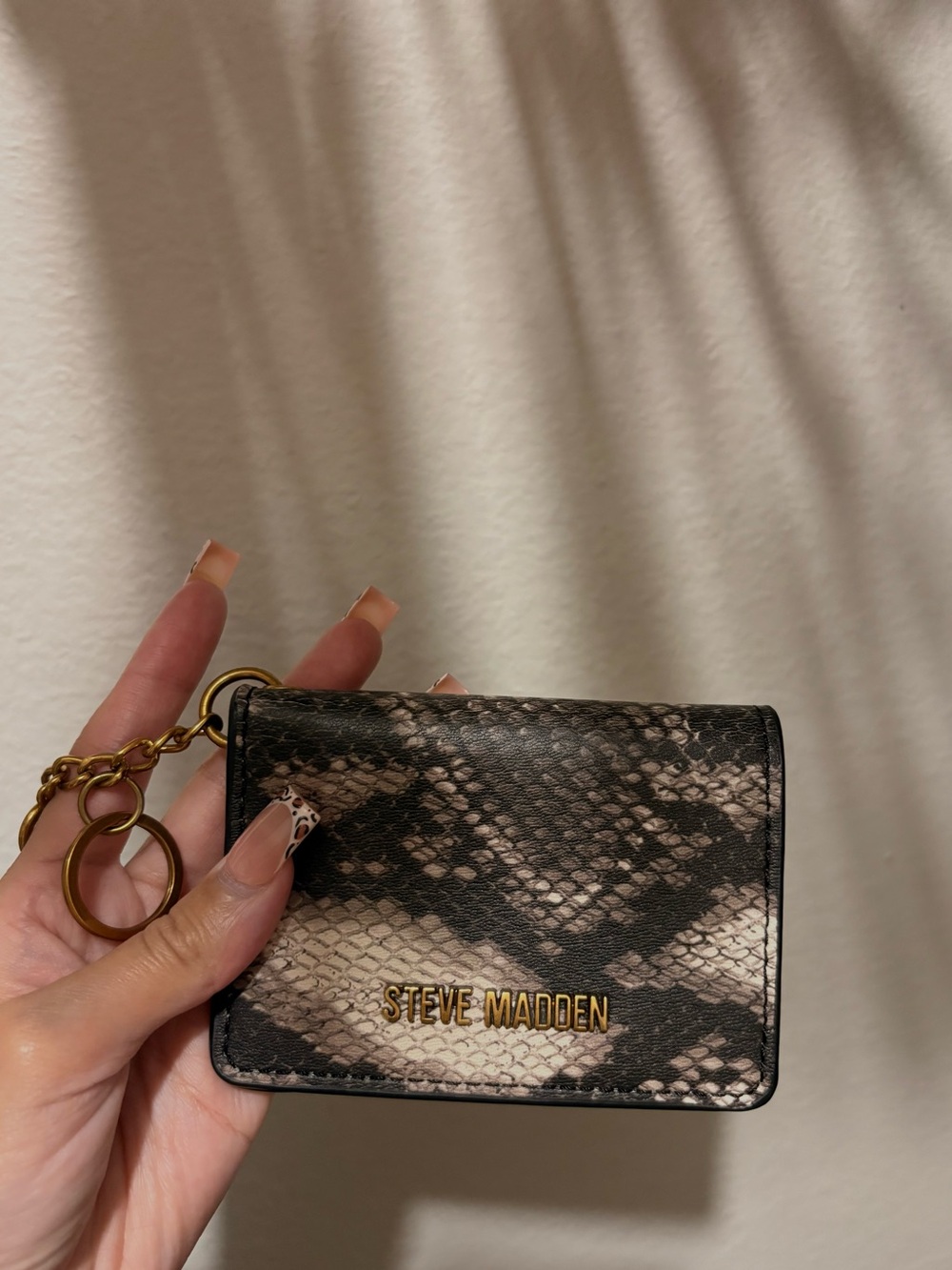 Steve Madden Snake Print Card Holder with Keyring 🤎